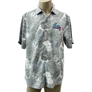 Tommy Bahama NFL Coconut Point Hawaiian Floral Shirt Super Bowl LVII Gray Men L